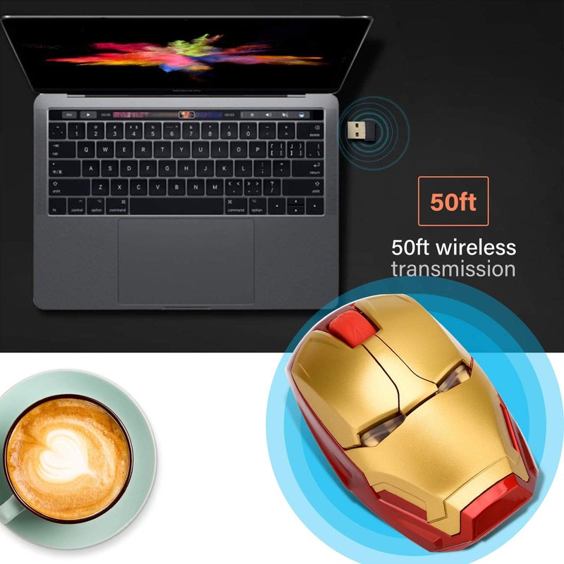 VSVABEFV Cool Wireless Mouse, 2.4 G Portable Ergonomic Optical Wireless Mouse with USB Receiver | for Notebook PC Laptop Computer MacBook | with 8G USB Flash Drive | 3 Adjustment Levels - Image 5